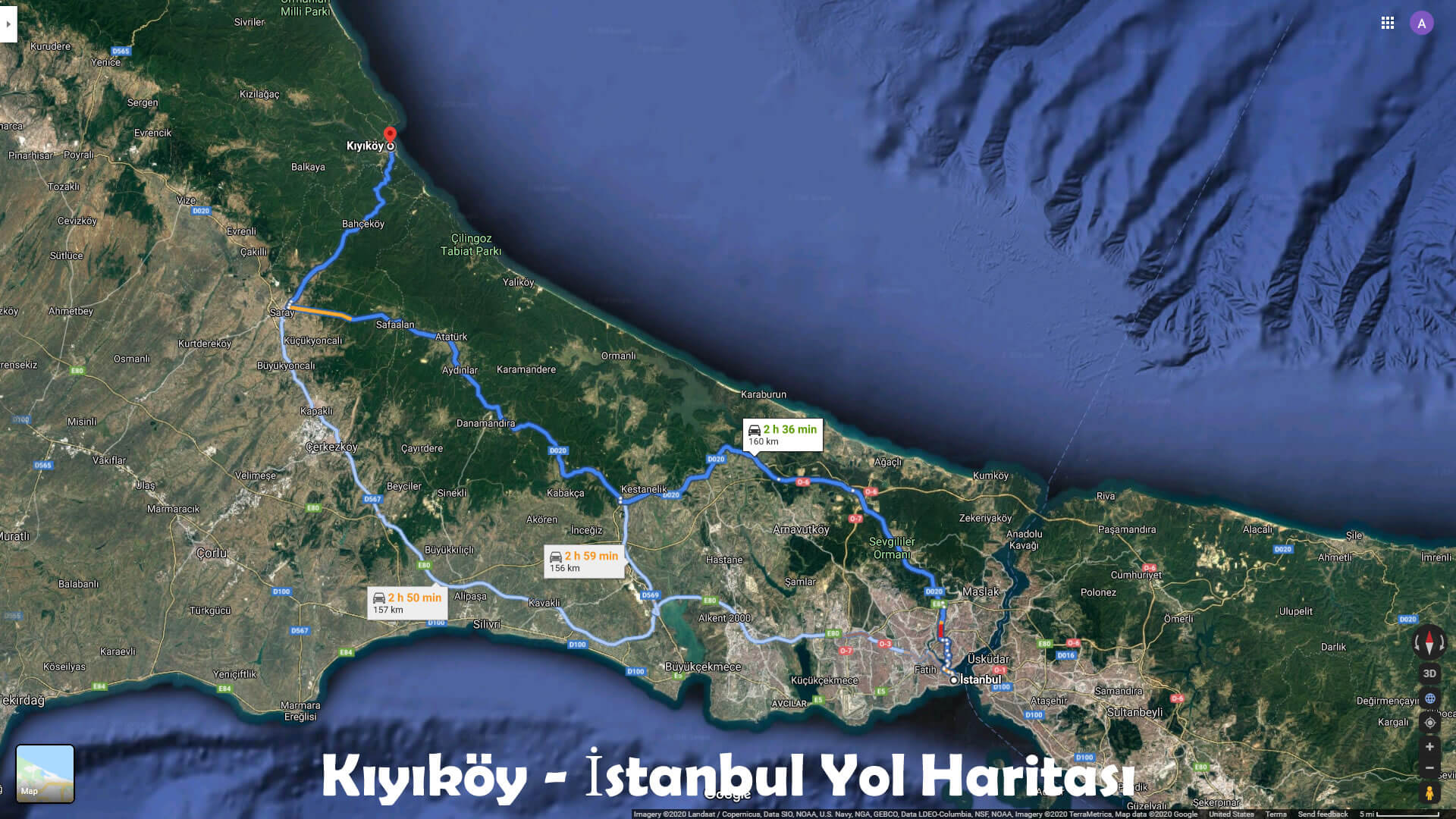 Kıyıköy - İstanbul Yol Haritası